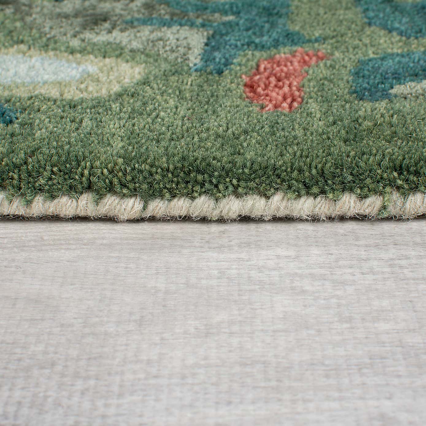 Painted Floral Wool Rug