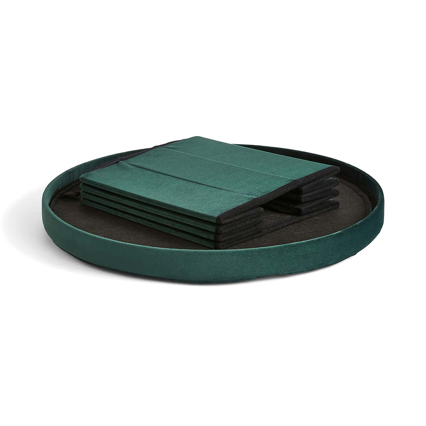 Large Round Velvet Ottoman