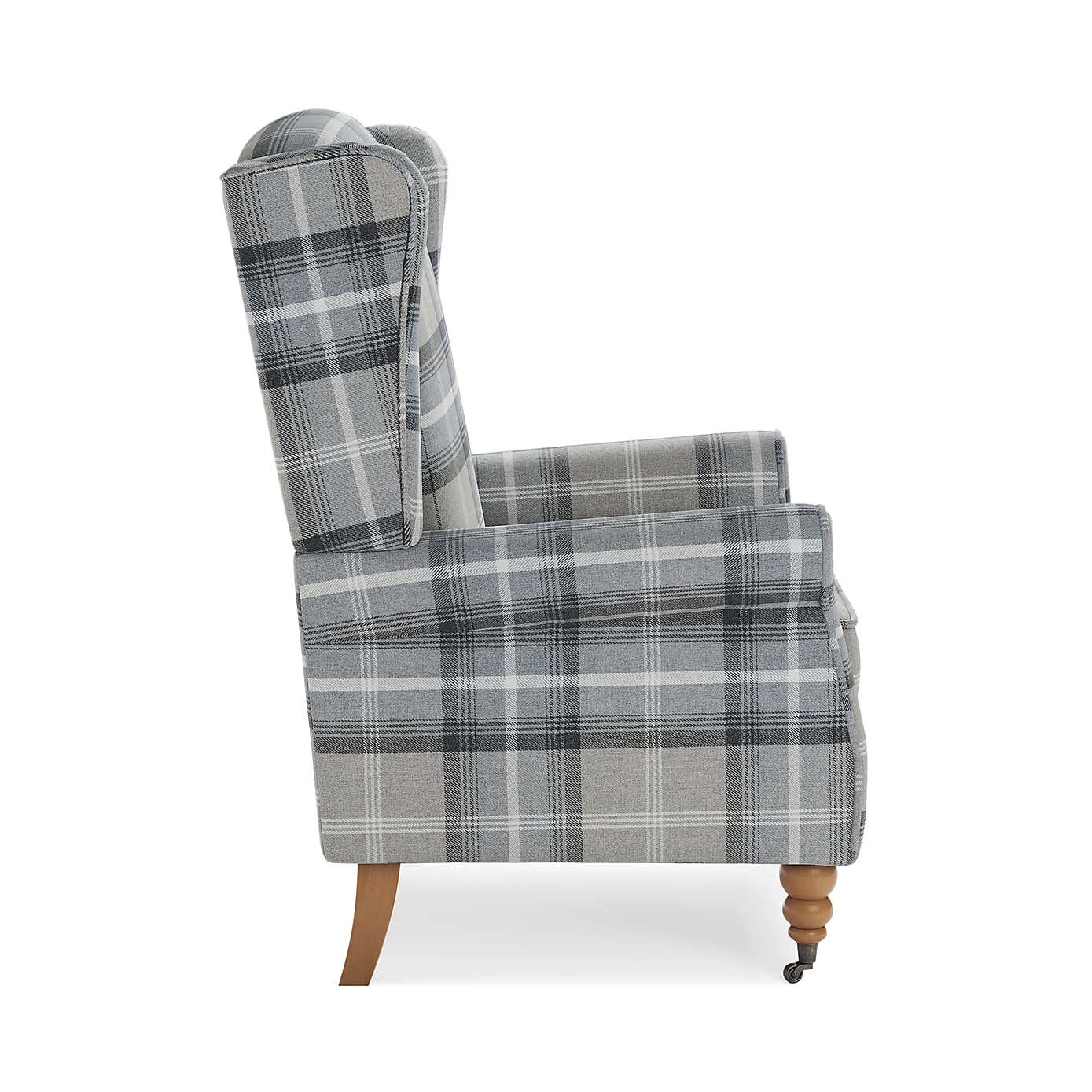 Oswald Grande Check Wingback Armchair