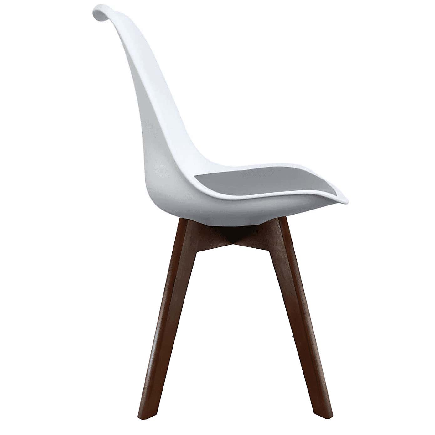 Fusion Living Soho White Plastic Dining Chair with Squared Legs