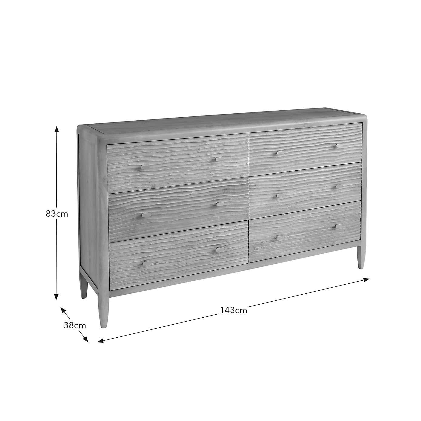 Olsson Hand Carved 6 Drawer Chest