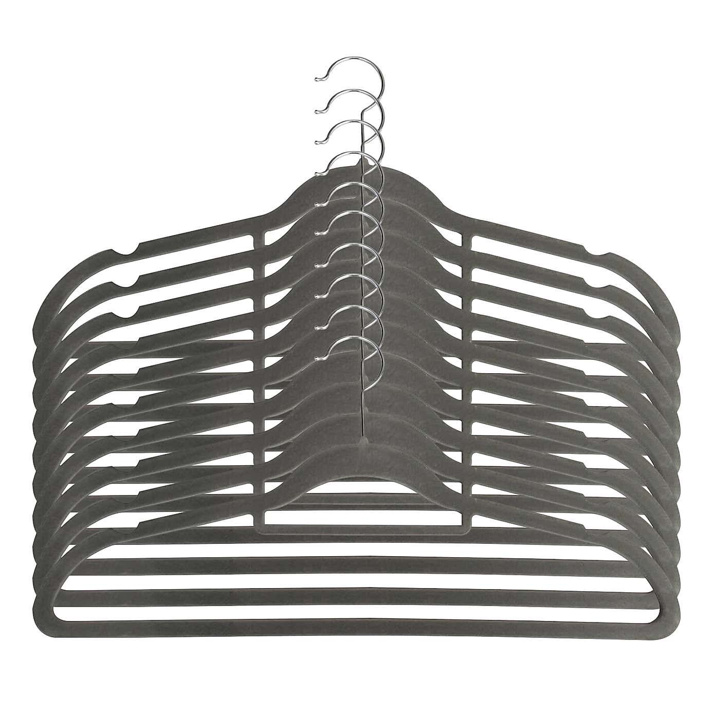 Set of 10 Flocked Hangers