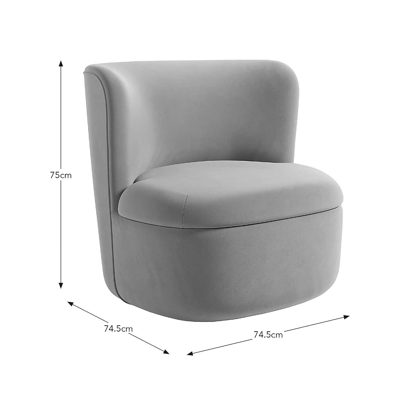 Modern Curves Velvet Occasional Chair