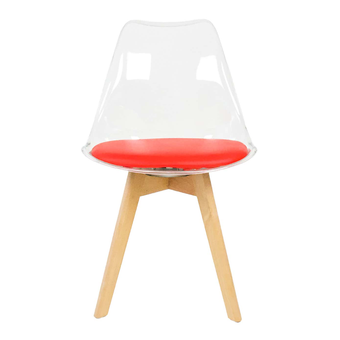 Fusion Living Soho Clear Plastic Dining Chair with Squared Legs