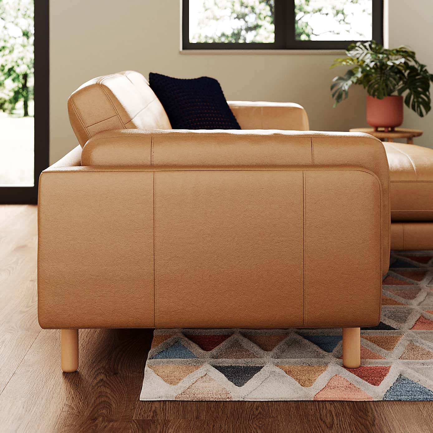 Newton Vintage Leather Corner Chaise Sofa