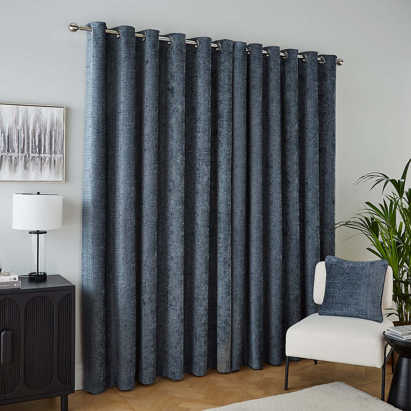 Cashton Chenille Heavyweight Eyelet Curtains