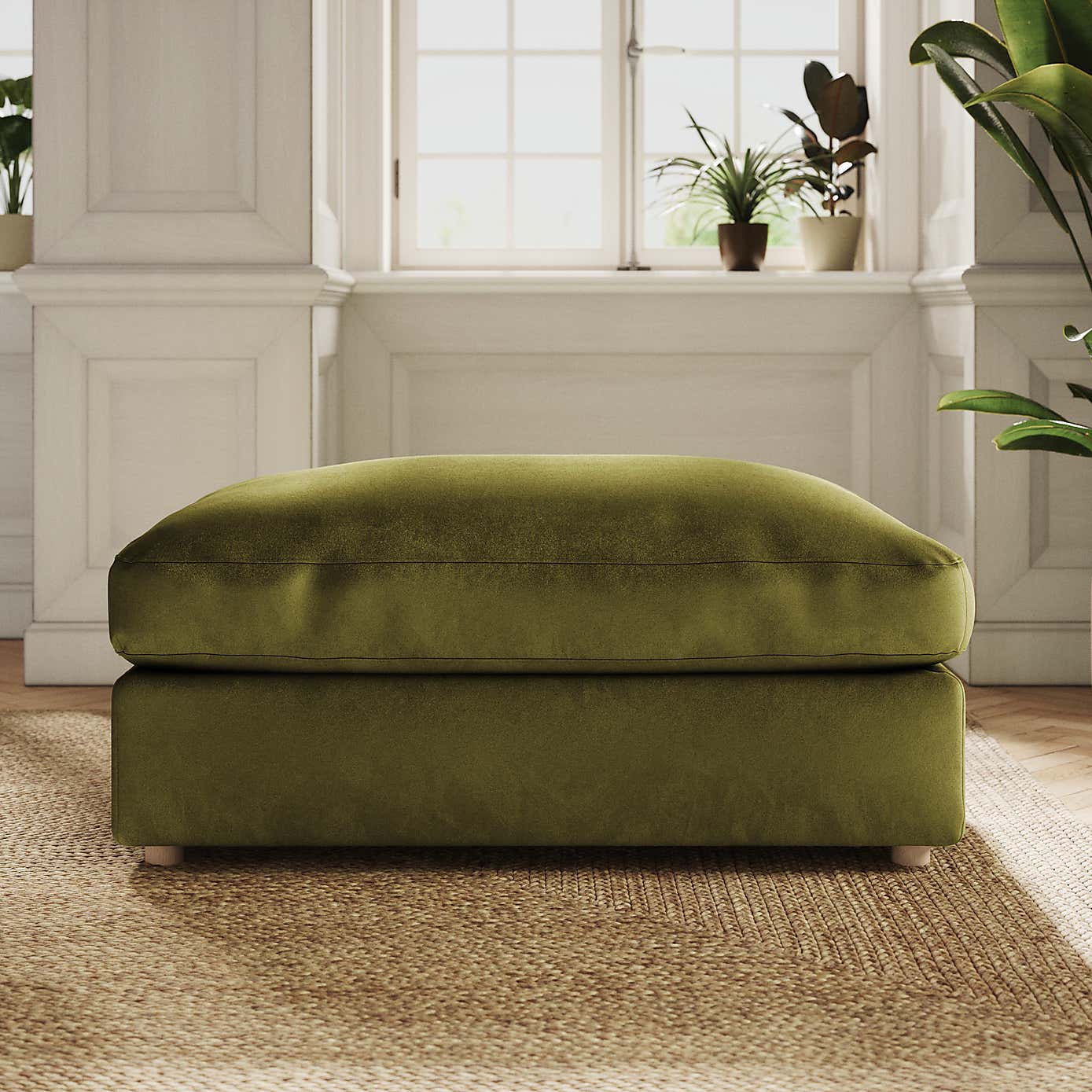 Full Circle Austin Luxury Velvet Modular Footstool