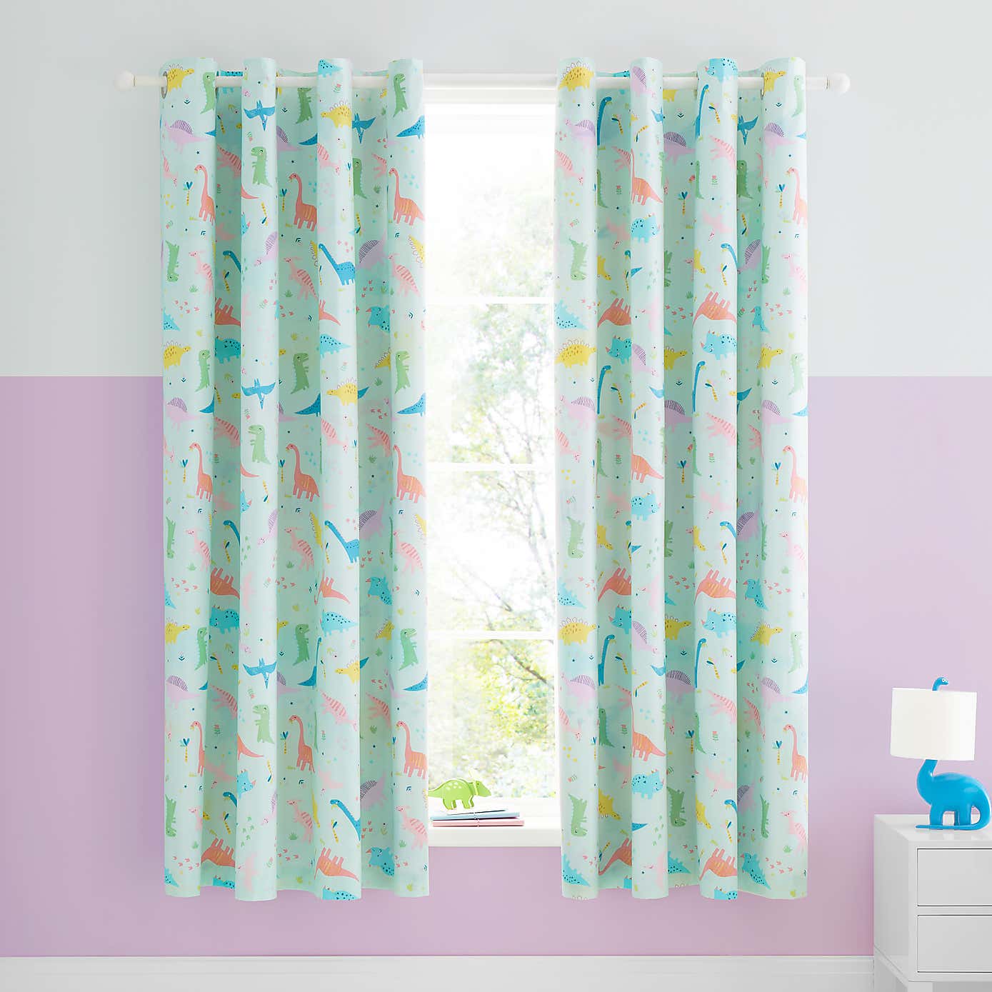 Catherine Lansfield Dinosaur Friends Eyelet Curtains