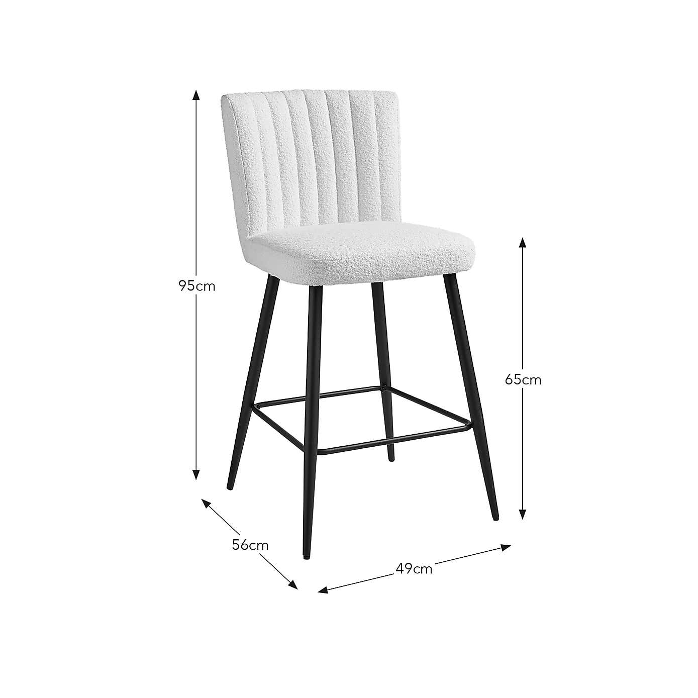 Taylor Counter Height Bar Stool, Ivory Boucle