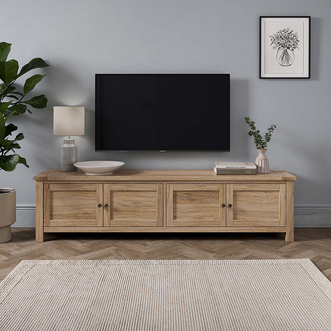Olney Extra Wide TV Unit, Stone