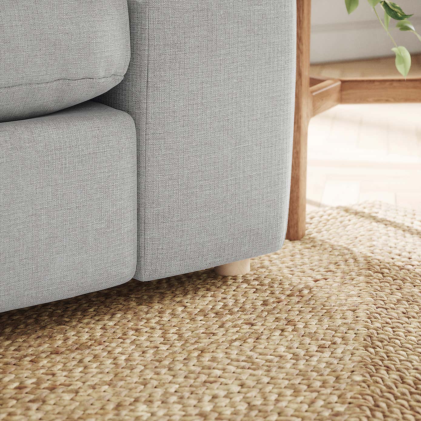 Austin Tonal Weave 4 Seater Sofa, Silver