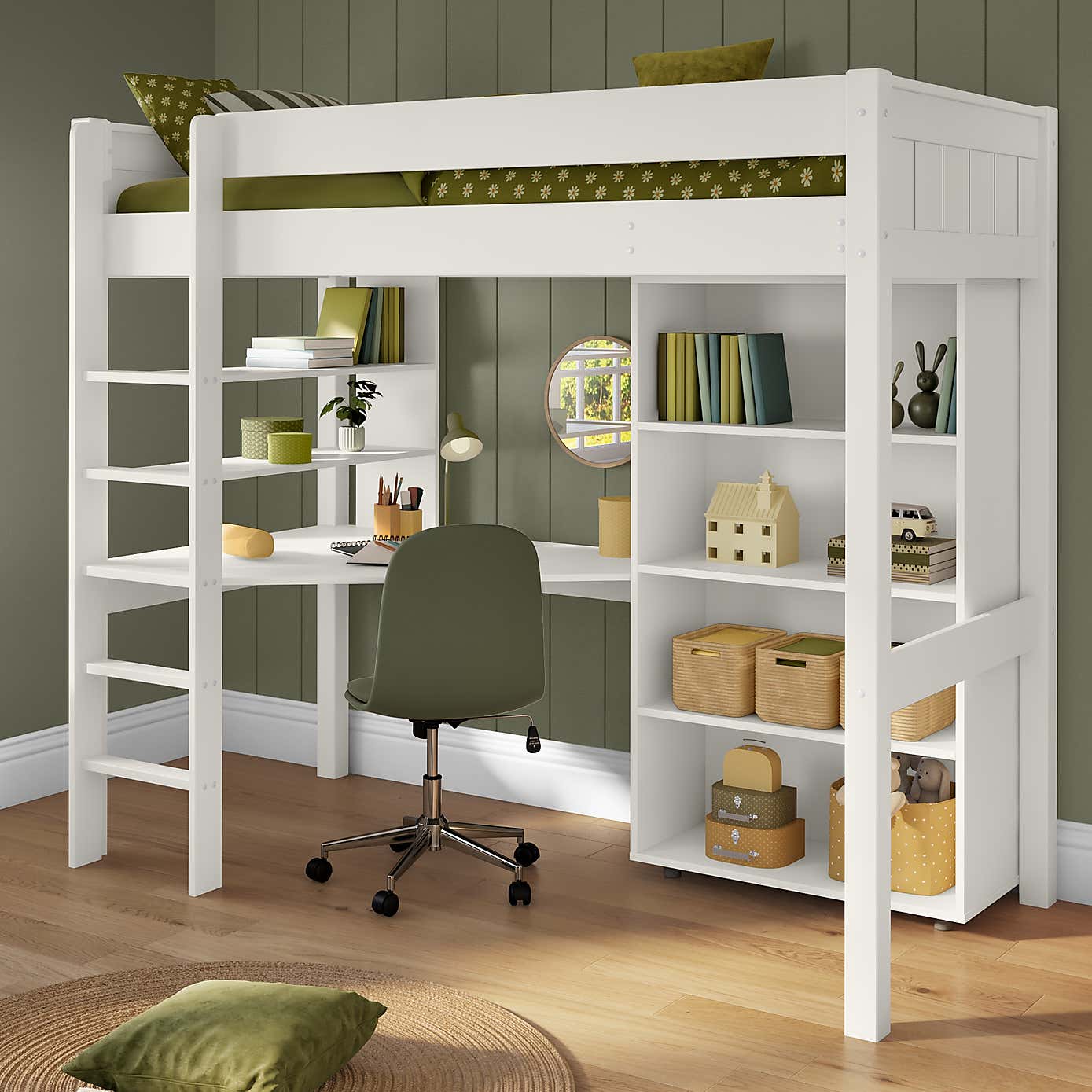 Stompa Classic Highsleeper with Desk and Bookcase
