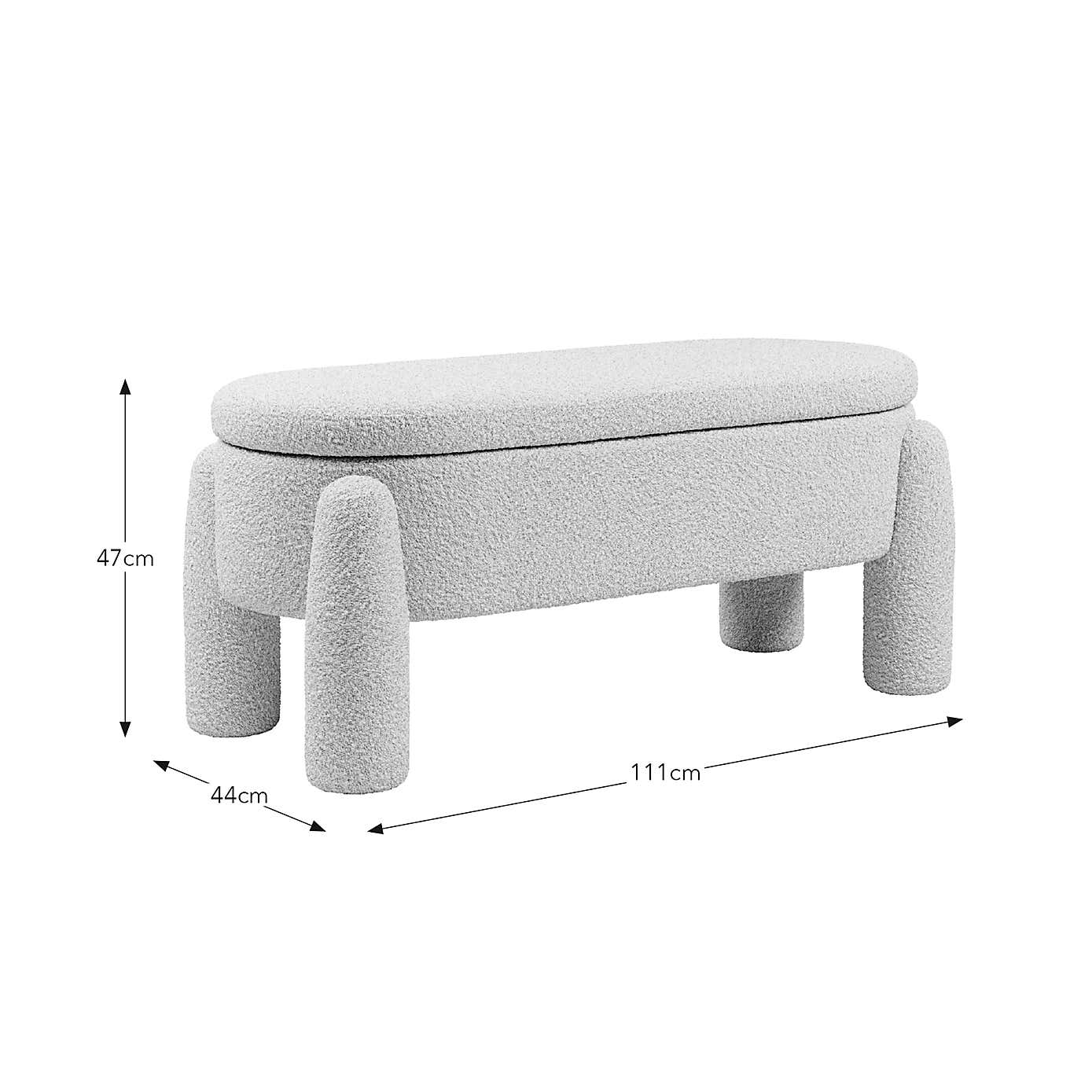 Romy Boucle Natural Storage Ottoman