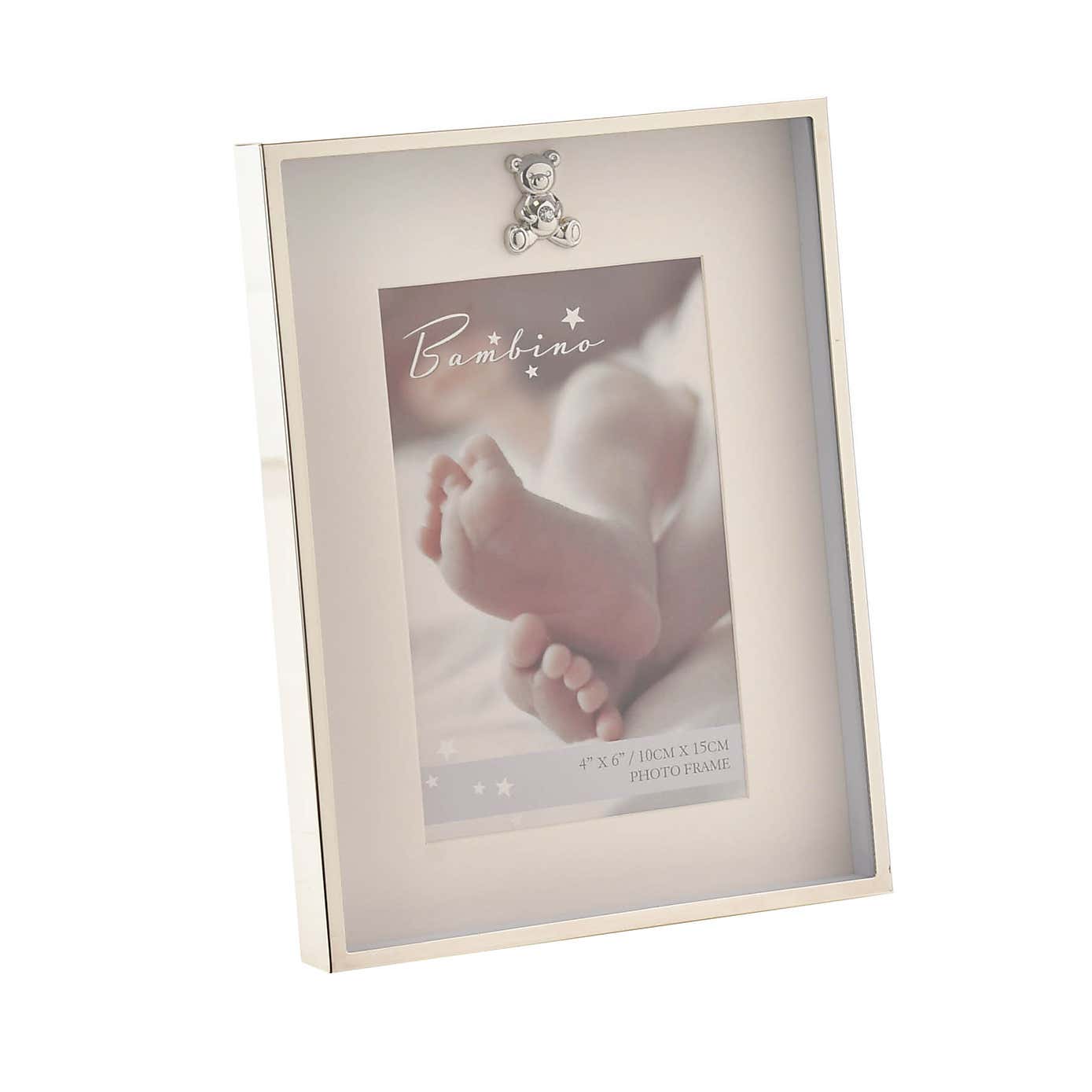 Bambino Thin Silver Plated Teddy Icon Border Frame