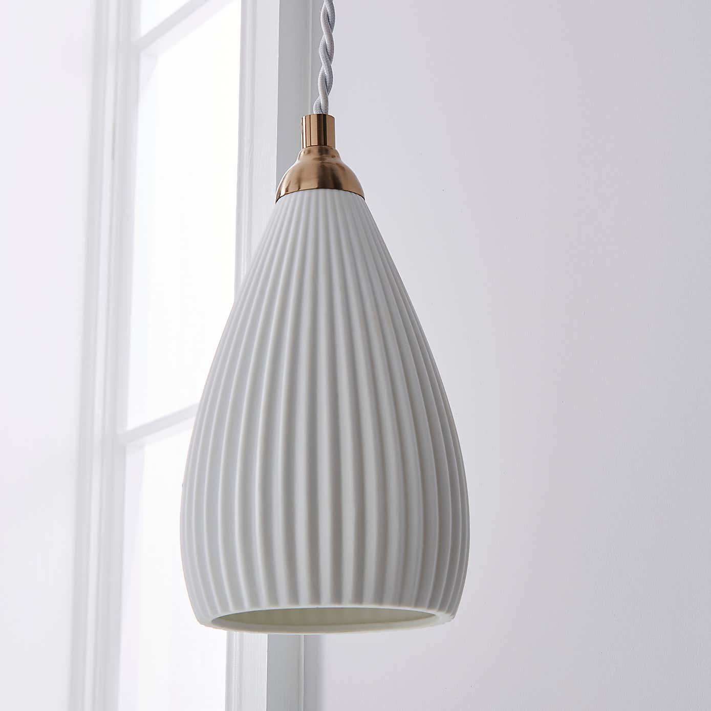 Dorma Ribbed Porcelain Wall Light