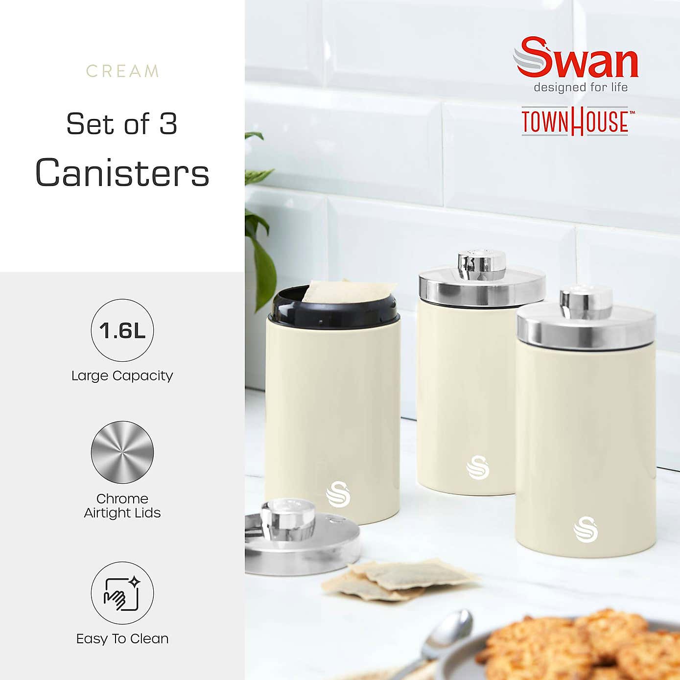 Swan Townhouse Set of 3 Canisters
