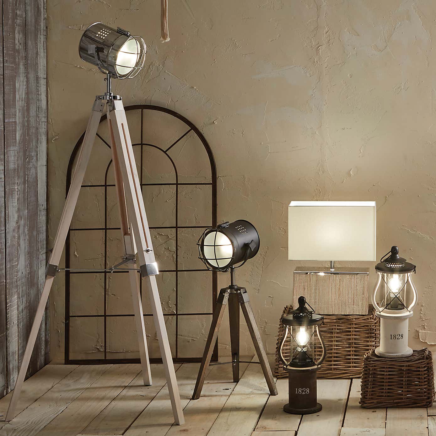 Capstan White Tripod Floor Lamp