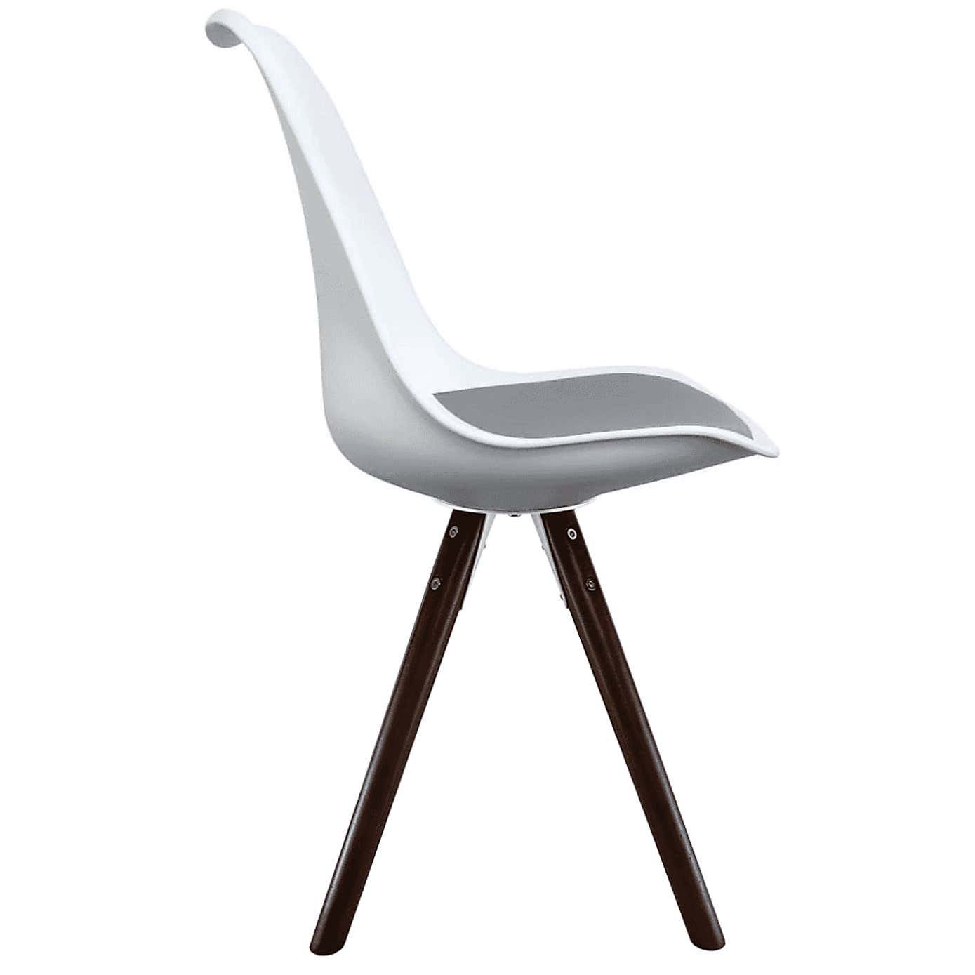 Fusion Living Soho White Plastic Dining Chair with Pyramid Legs