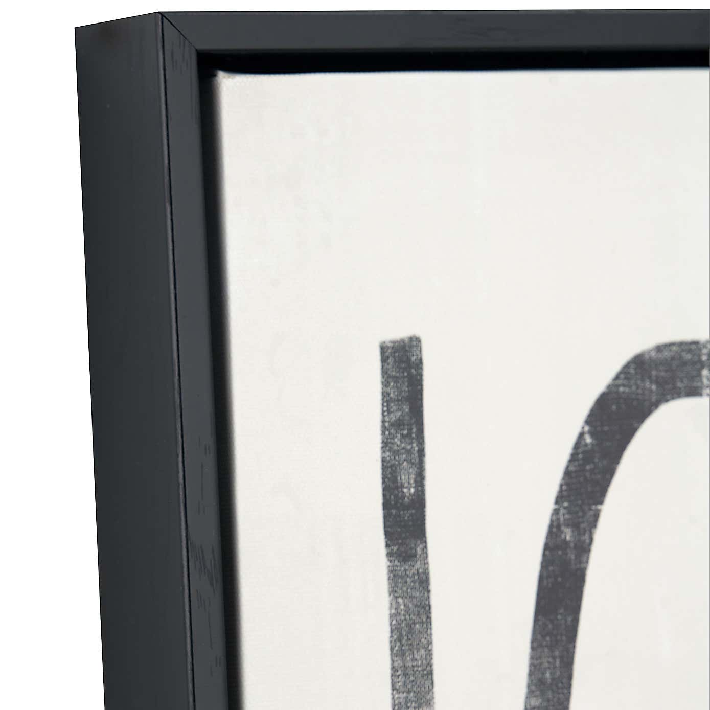 Set of 2 Black Squiggle Print Framed Canvases