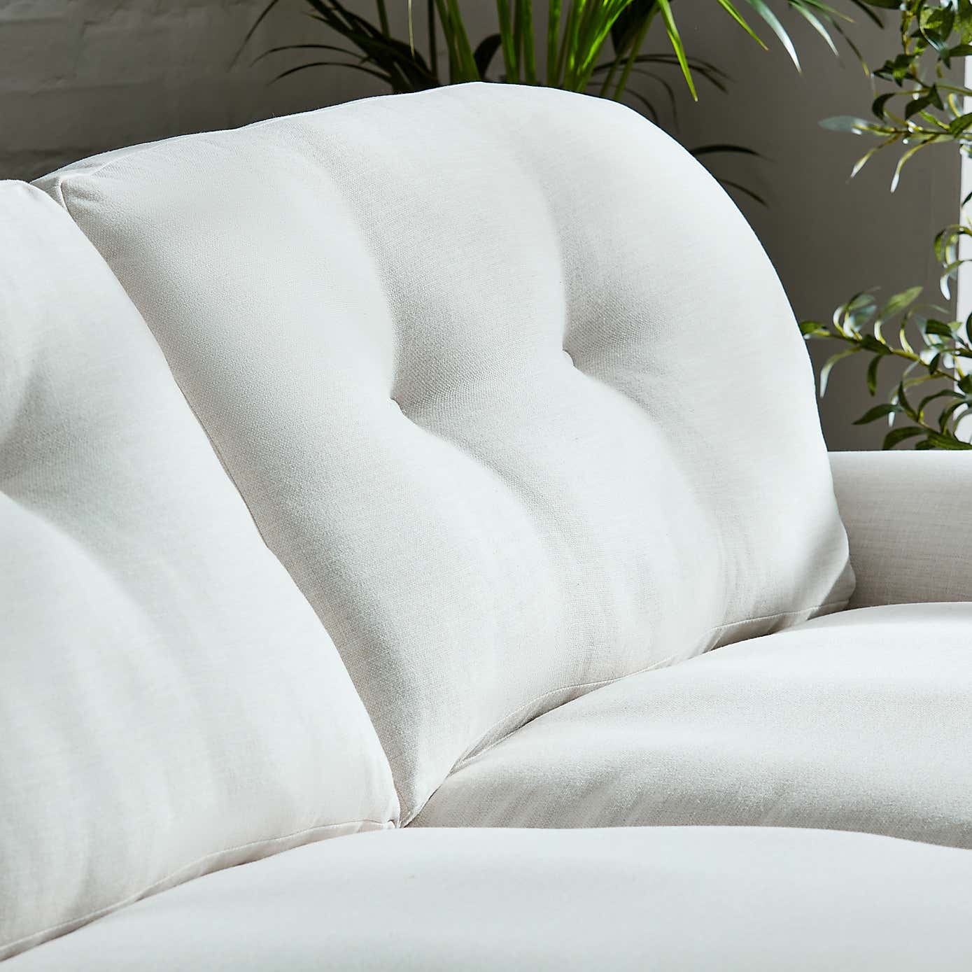 Martha Faux Linen 3 Seater Sofa Natural