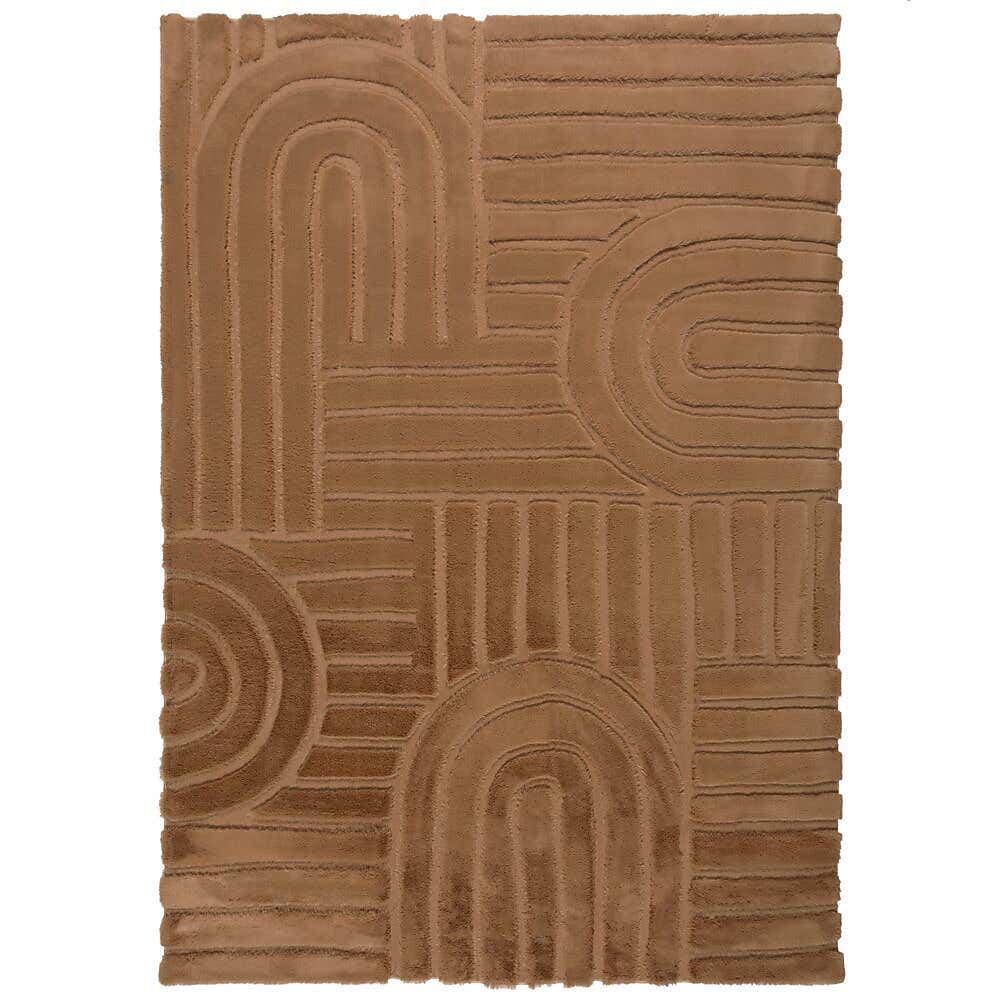 Supersoft Lush Geometric Fux Fur Arch Rug