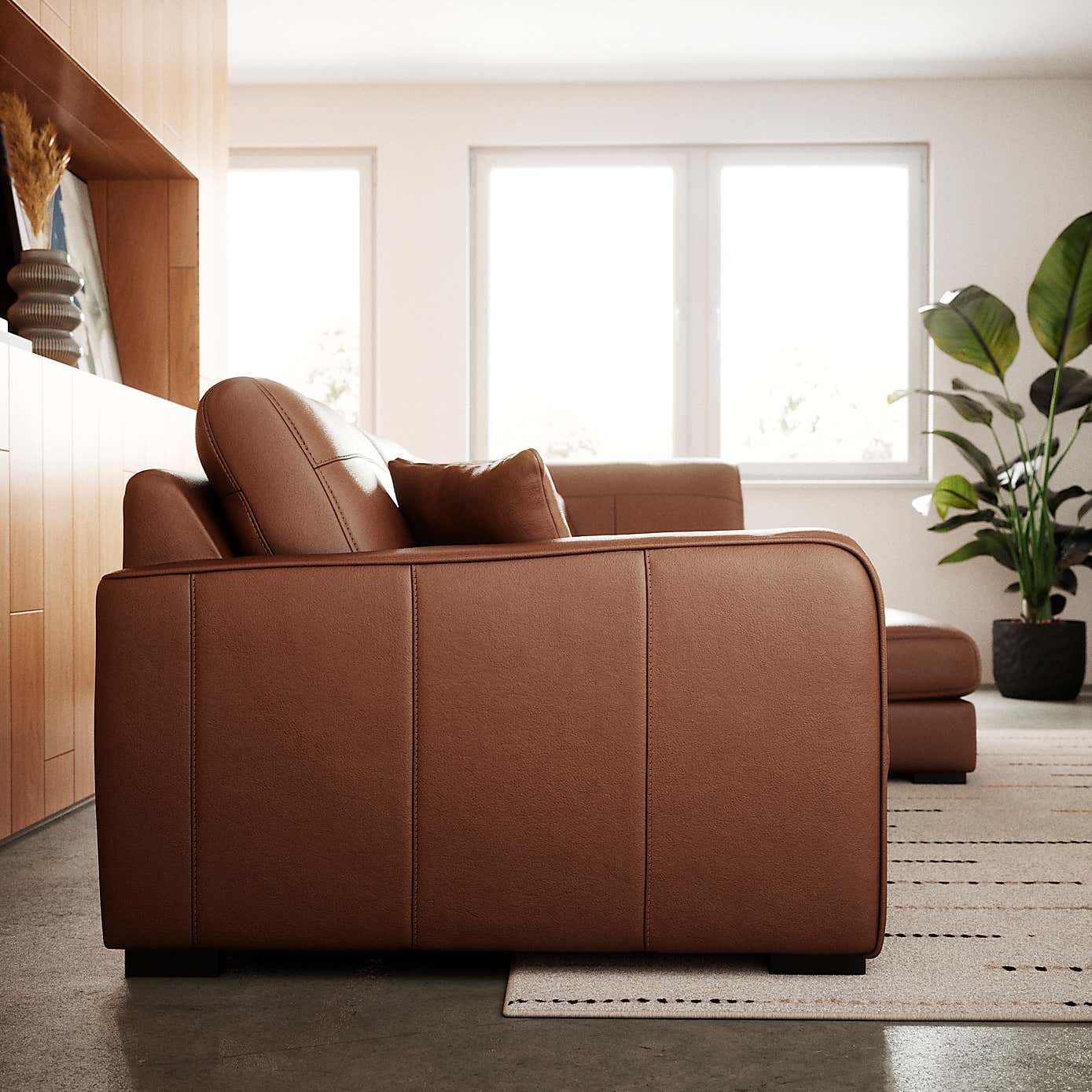 Carson Vintage Leather Large Corner Chaise Sofa