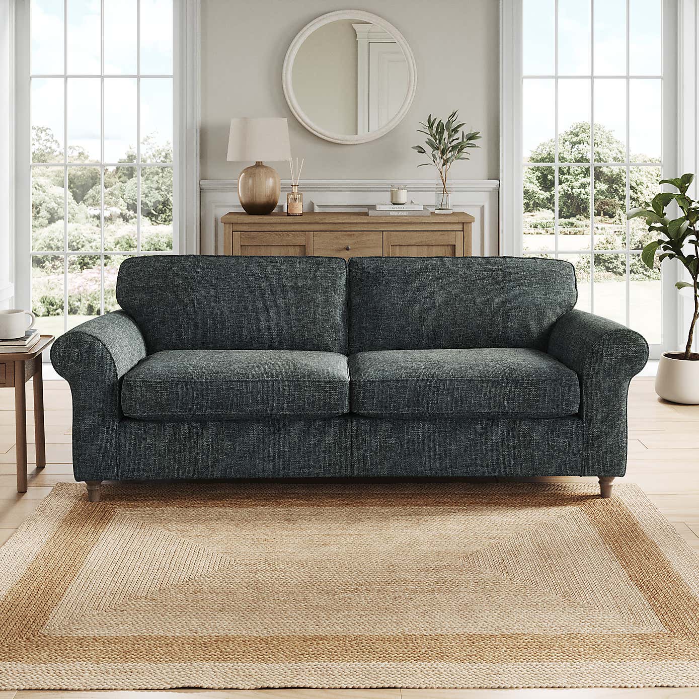 Flori 4 Seater Sofa, Chunky Chenille