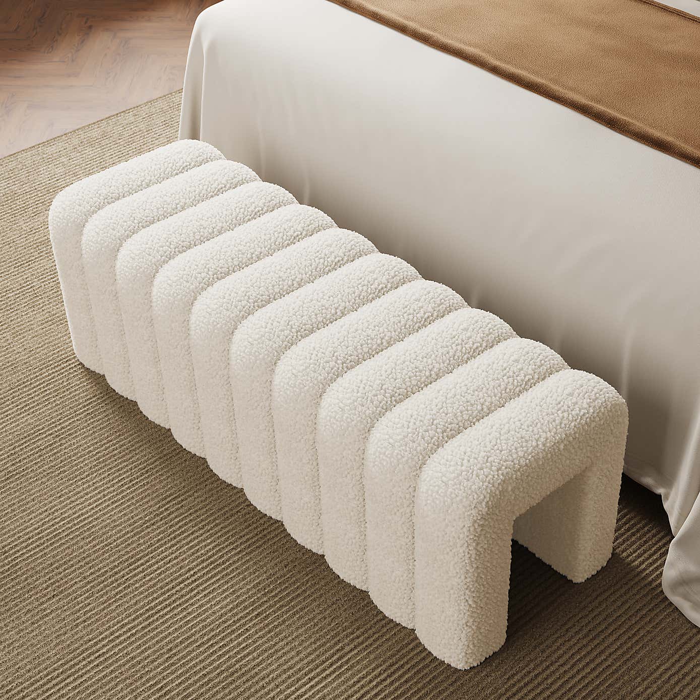 Pia Ribbed Sherpa Bench