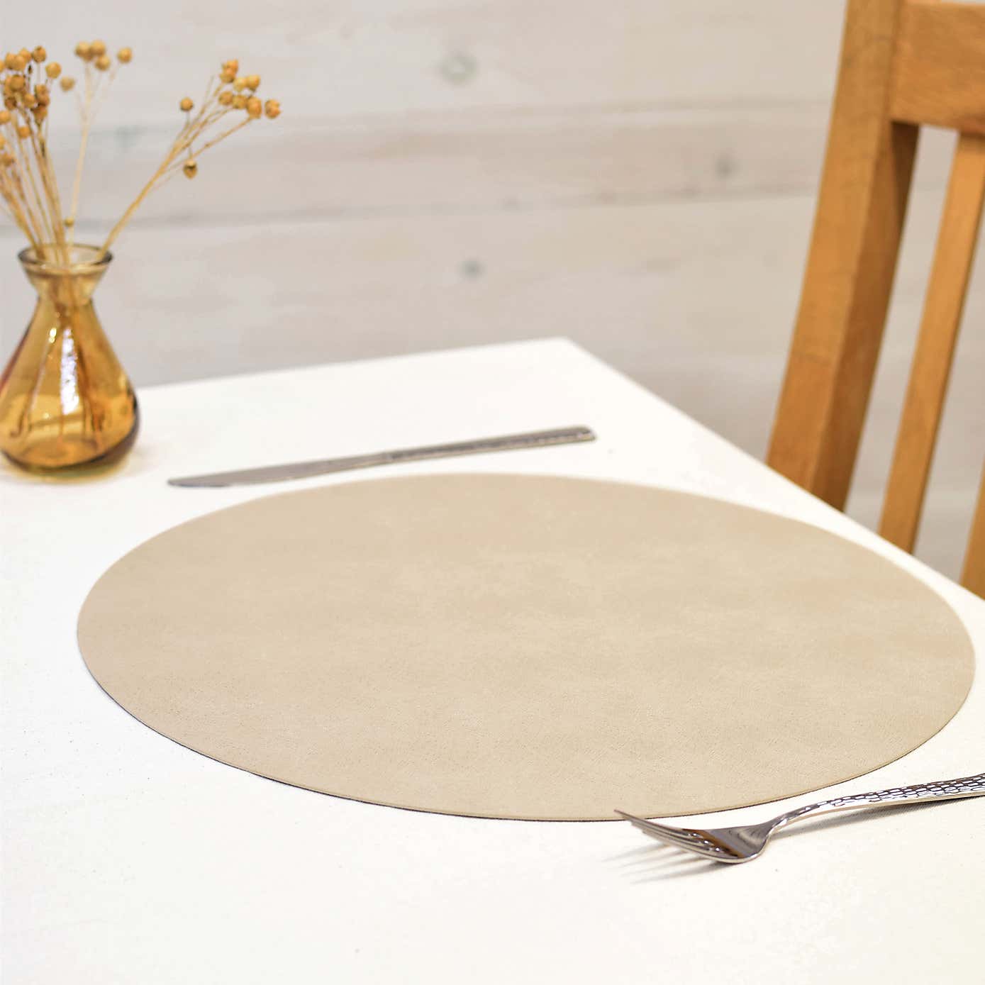 Recycled Faux Leather Champagne Placemat