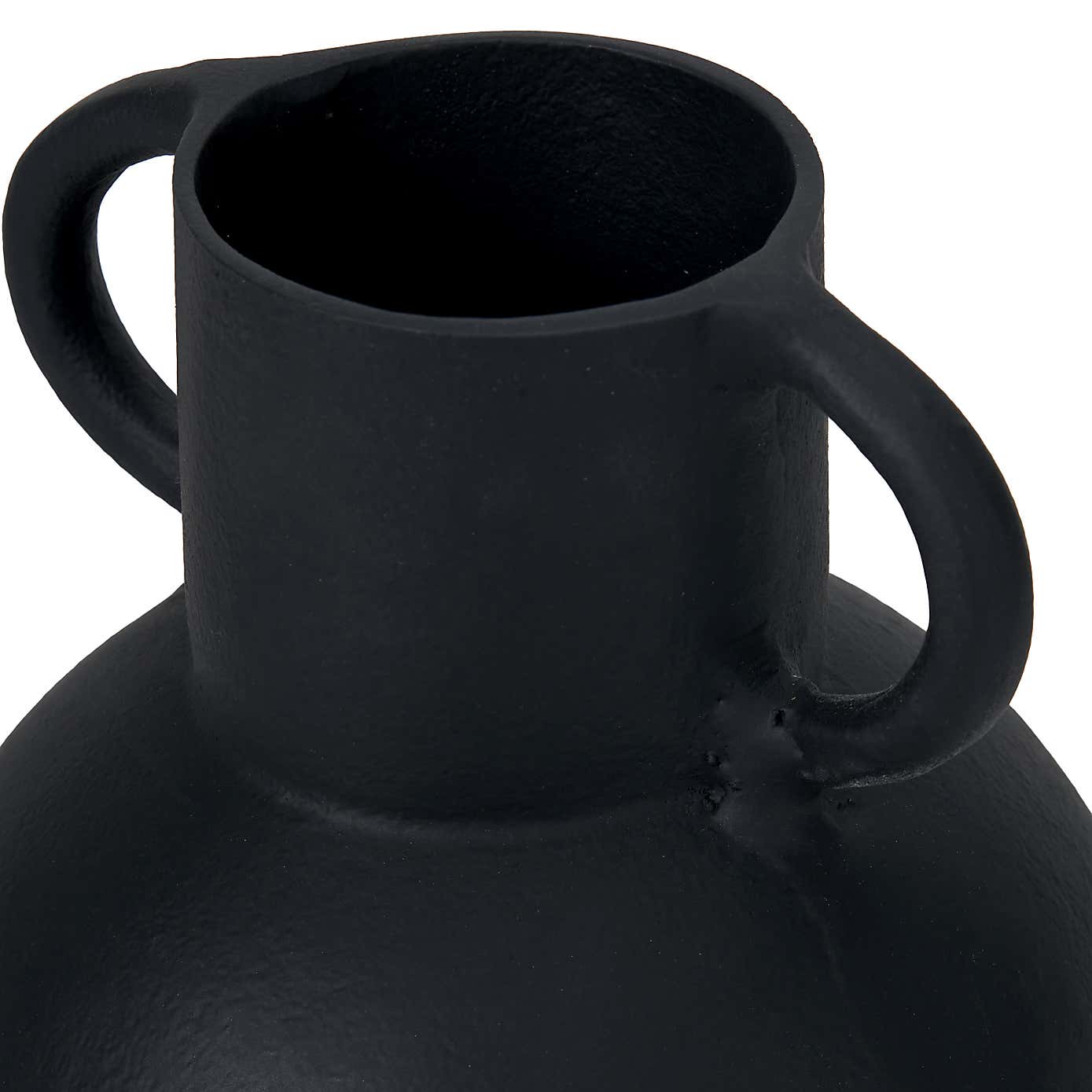 Matt Metal Handled Vase