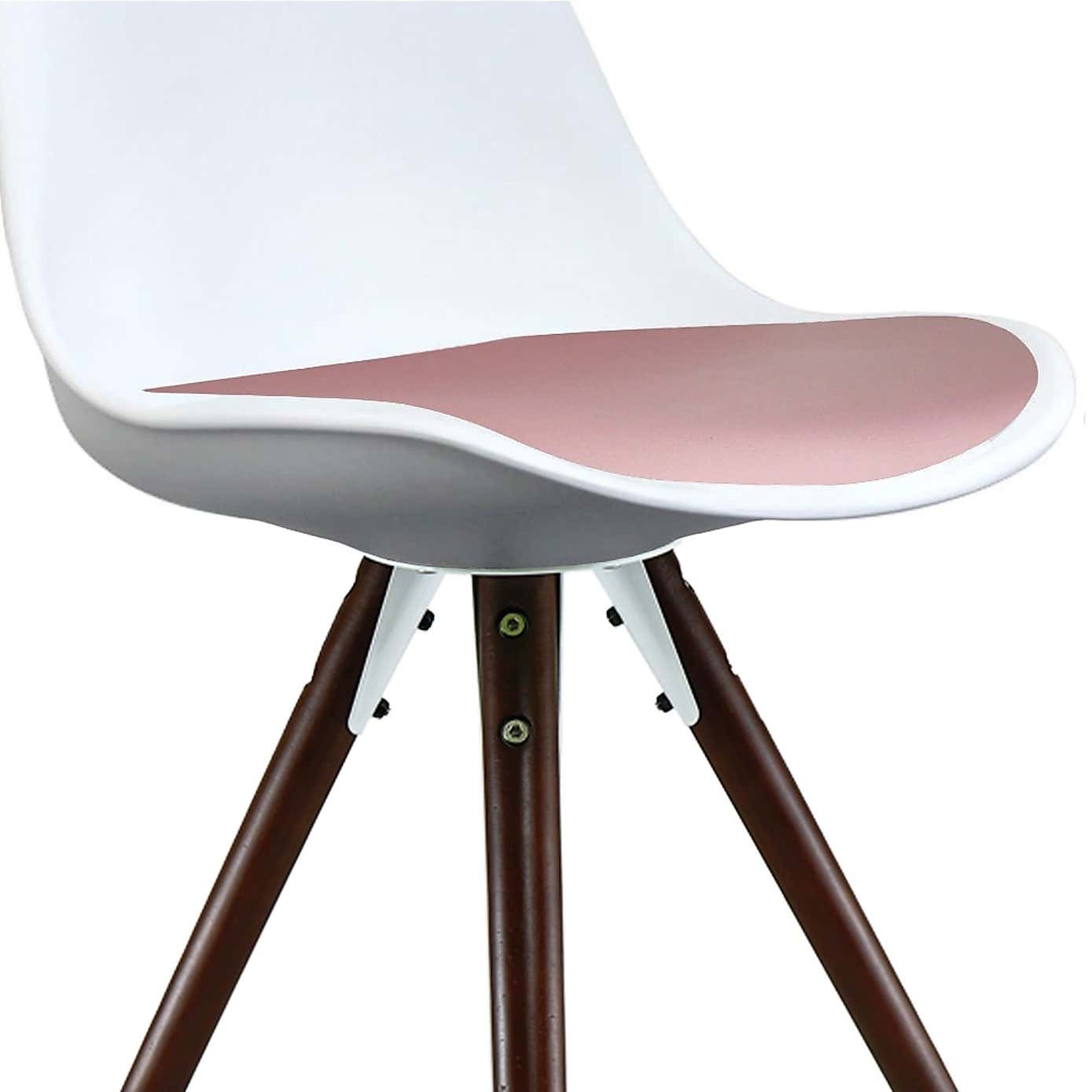 Fusion Living Soho White Plastic Dining Chair with Pyramid Legs