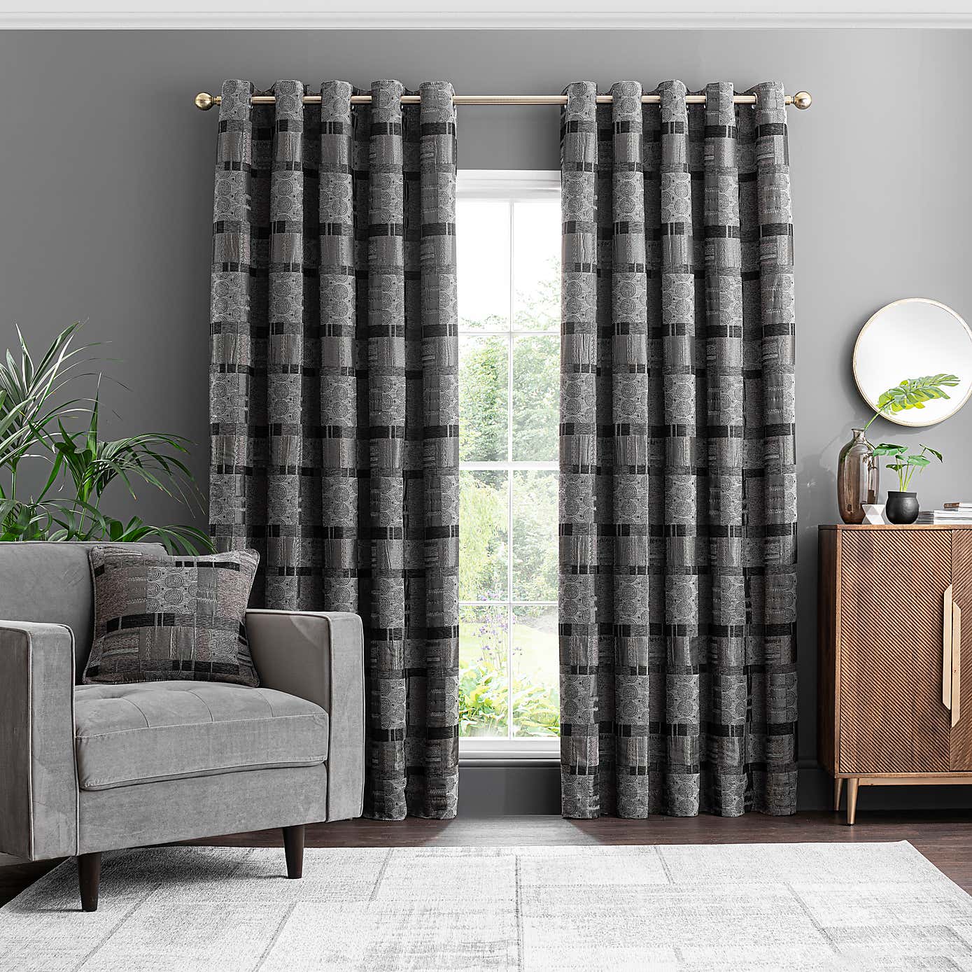 Prague Chenille Eyelet Curtains