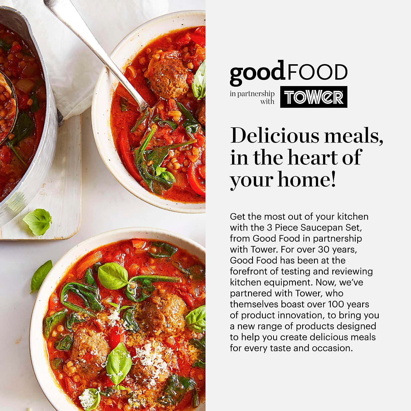 Good Food Tri Ply 3 Piece Saucepan Set