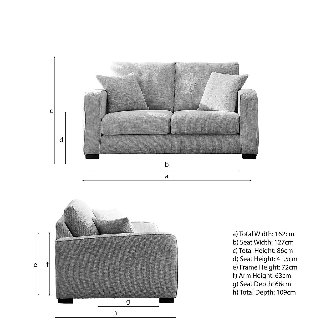 Carson Chunky Chenille 2 Seater Sofa