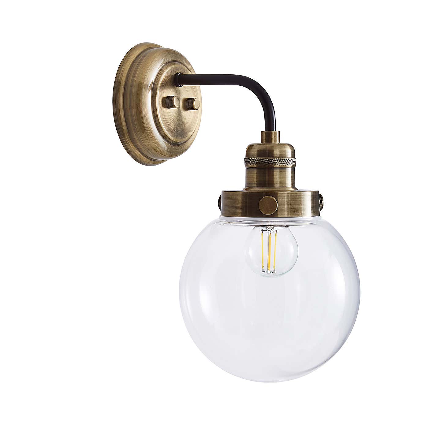 Broden Bathroom Wall Light Antique Brass