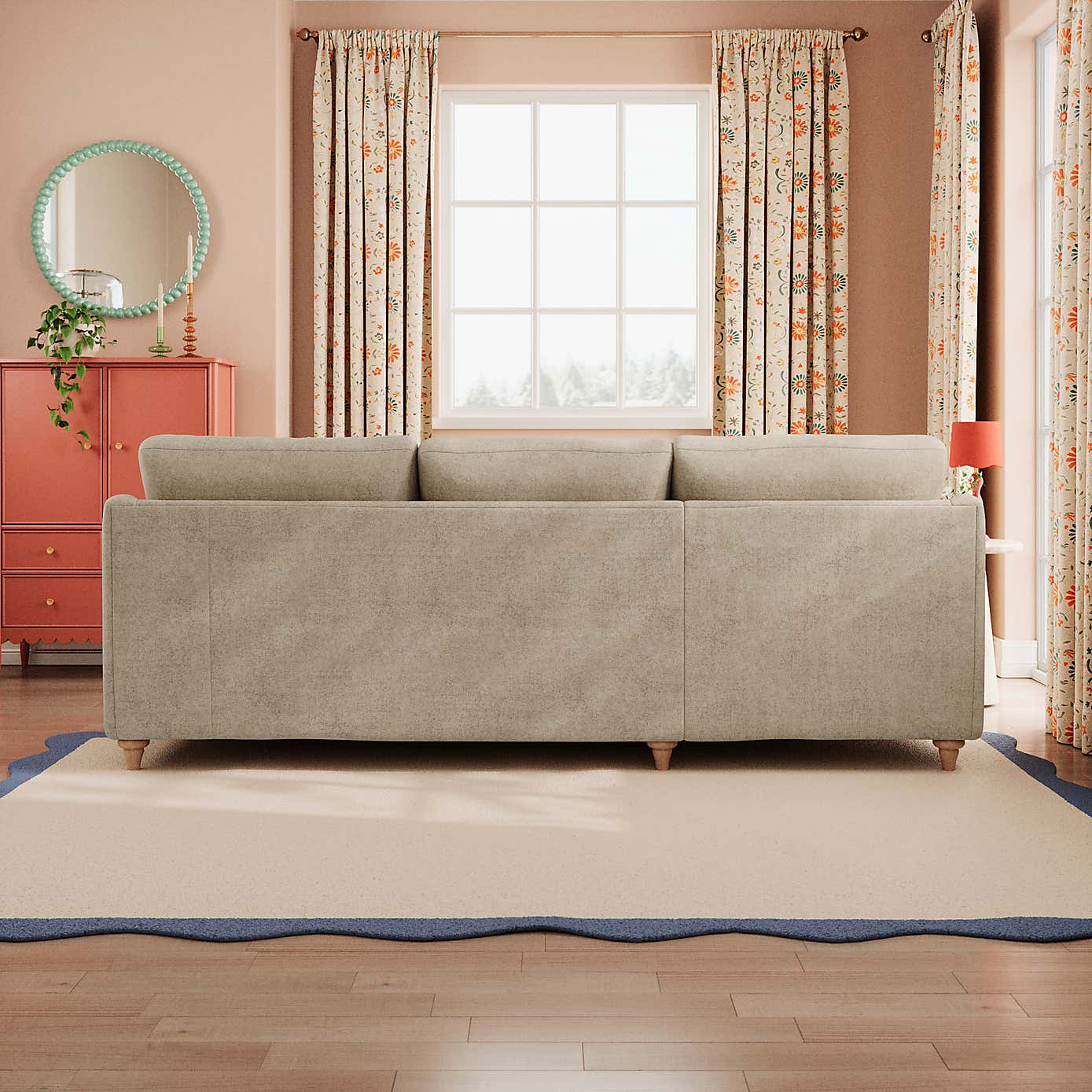 Hattie Tonal Plush Chenille Corner Chaise Sofa