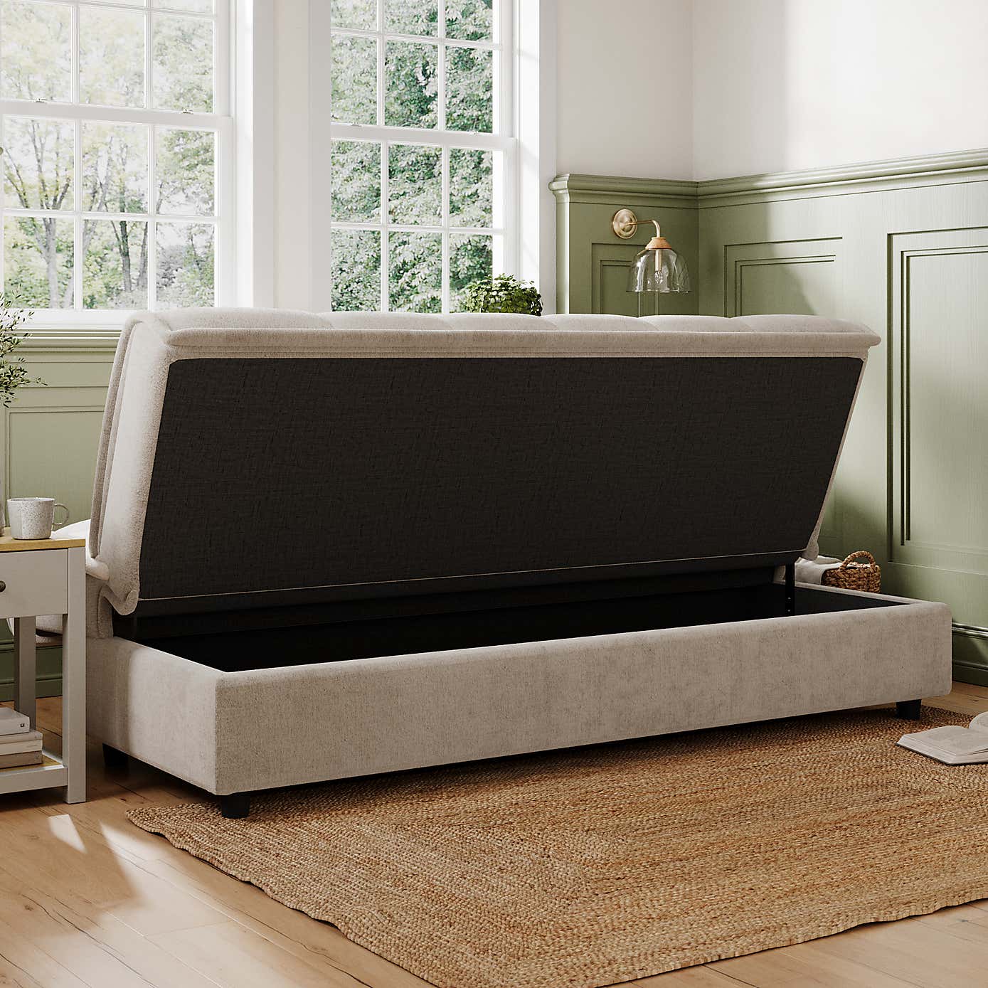 Emery Squish Soft Chenille Clic Clac Storage Sofa Bed