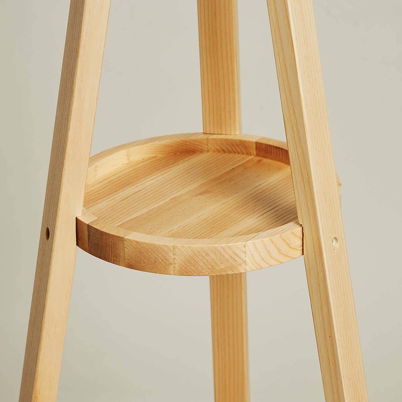 Ash Wood Coat Stand with Shelves