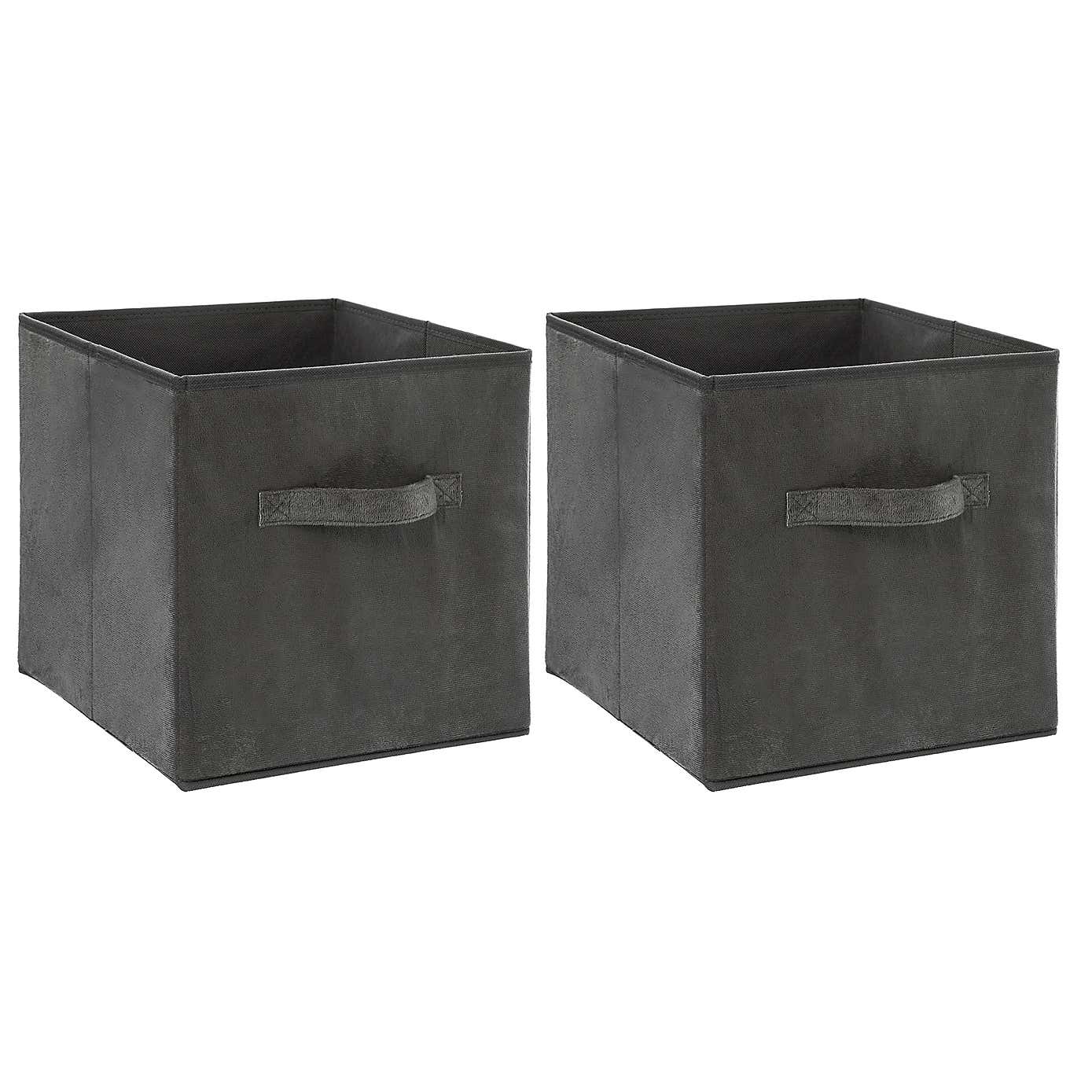 Mix and Modul Set of 2 Velvet Cube Storage Boxes