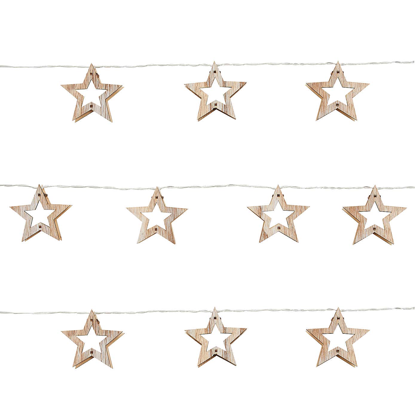 Wooden Star LED String Lights