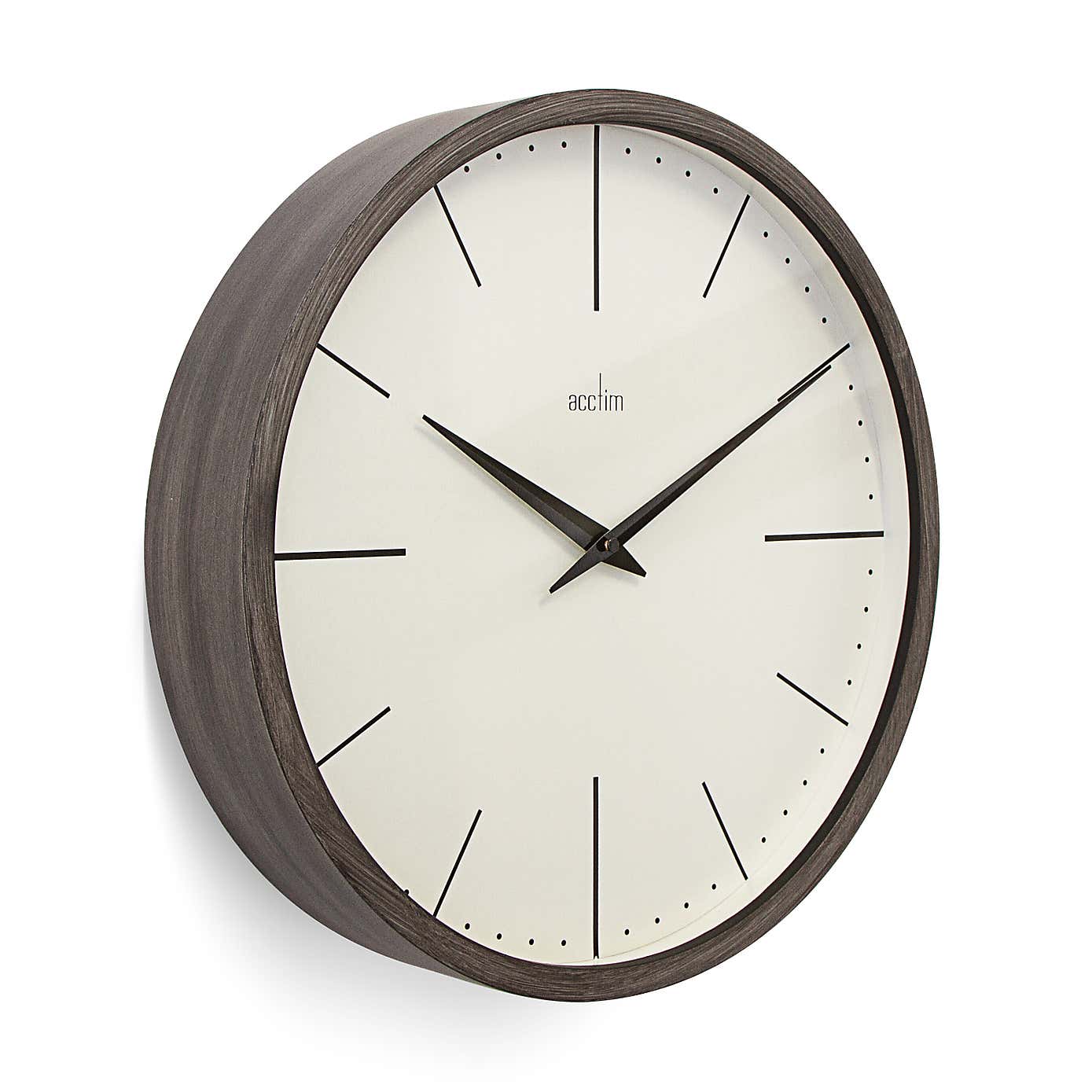 Acctim Leksvik Grey Wood Wall Clock