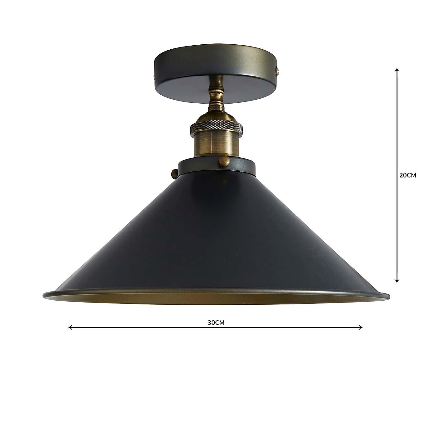 Logan Grey Industrial Semi Flush Ceiling Light