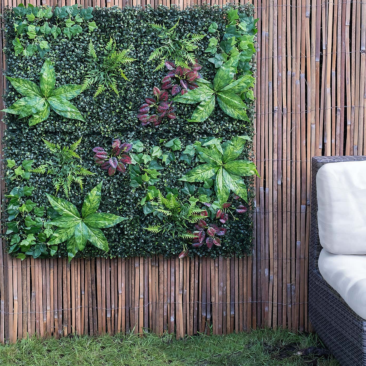Artificial Mixed Foliage Living Wall Panel
