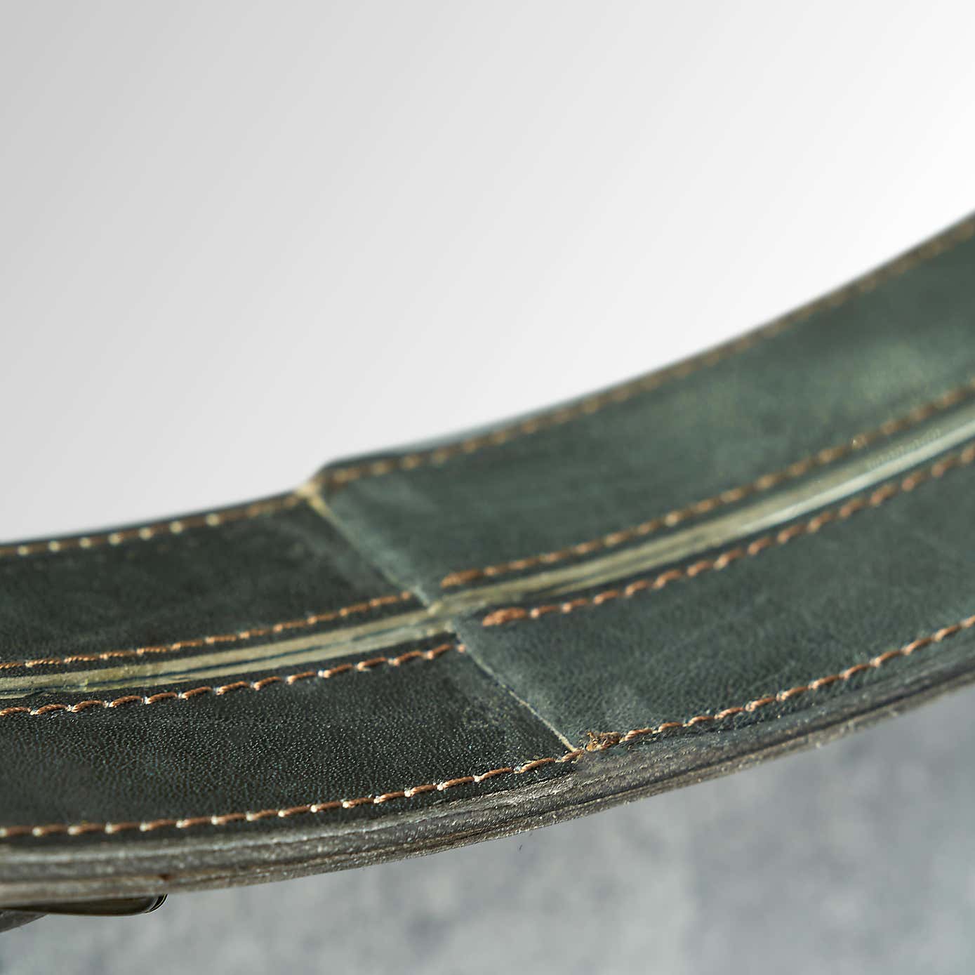 Leather Round Wall Mirror