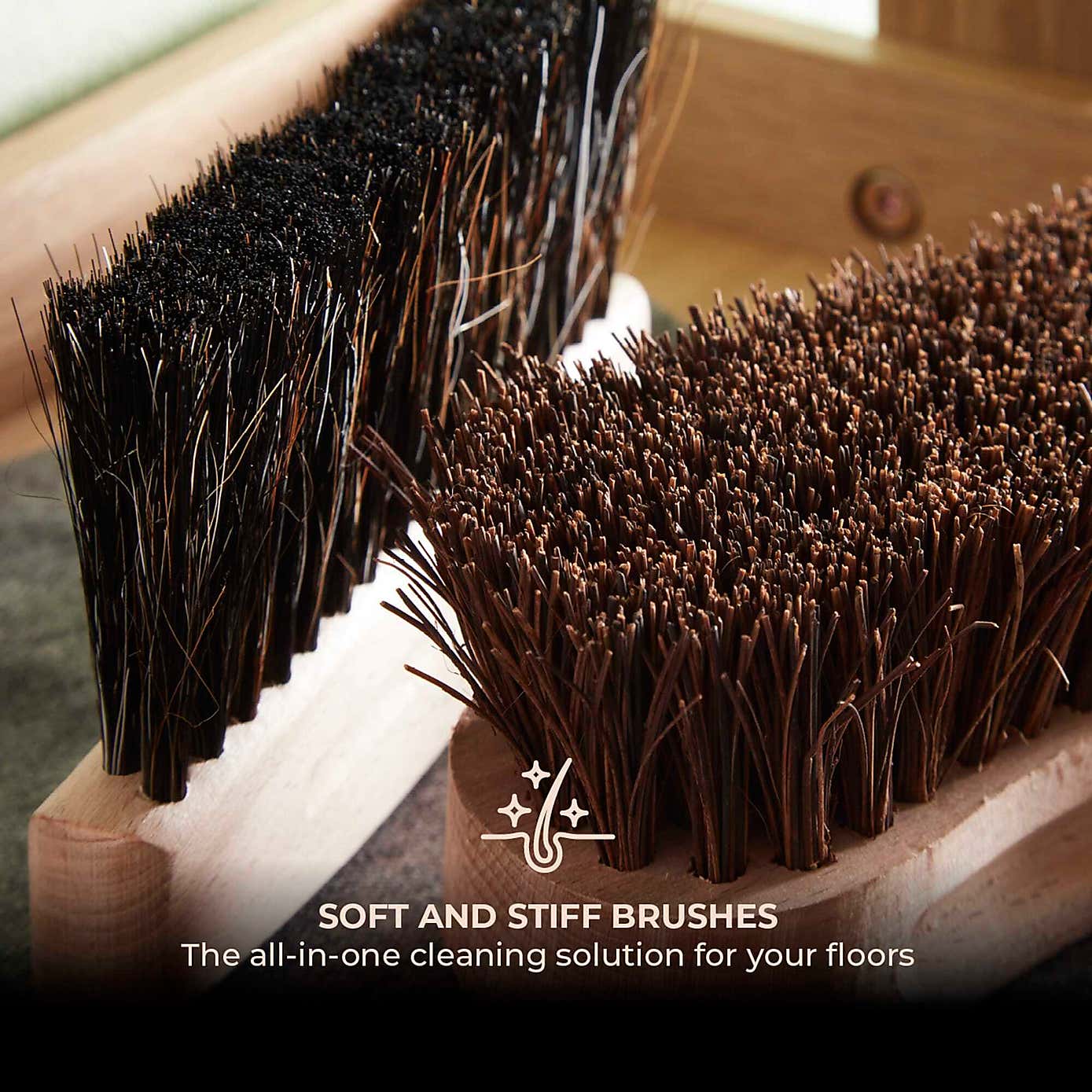 Natural Life Set of 2 Floor Cleaning Brushes