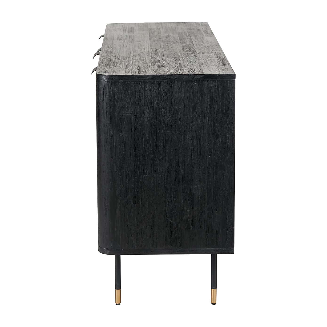 Fiji 4 Door Sideboard, Acacia Wood and Rattan