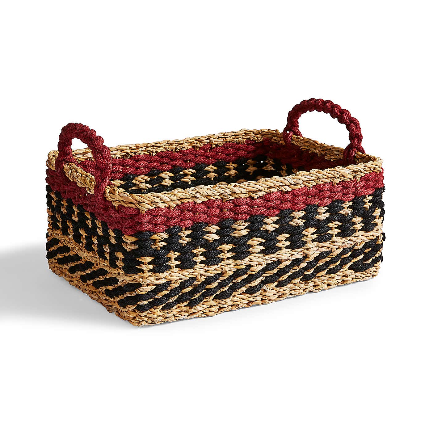 Seagrass Rectangle Storage Basket Red