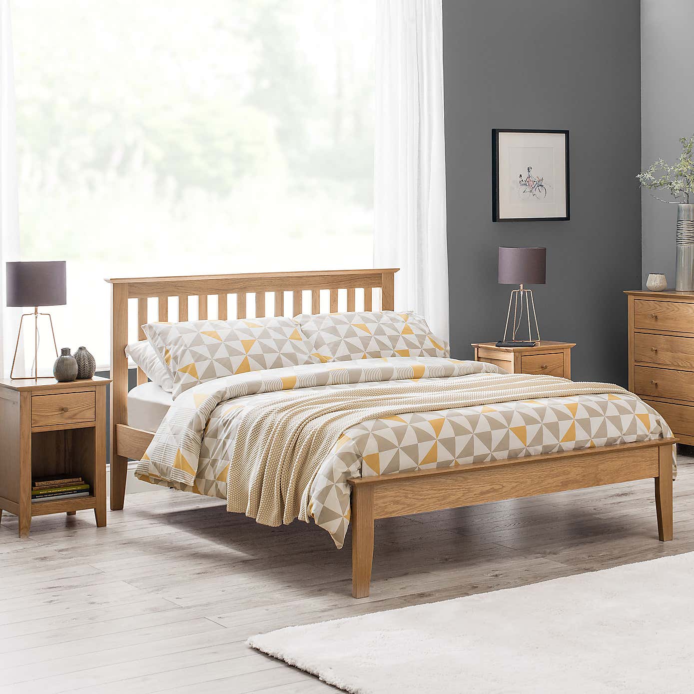 Salerno Two Tone Ivory Wooden Bed Frame