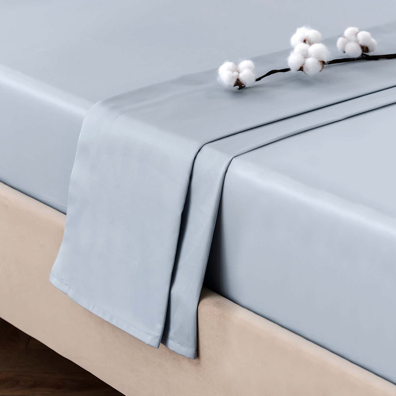 Dorma 300 Thread Count 100% Cotton Sateen Plain Flat Sheet