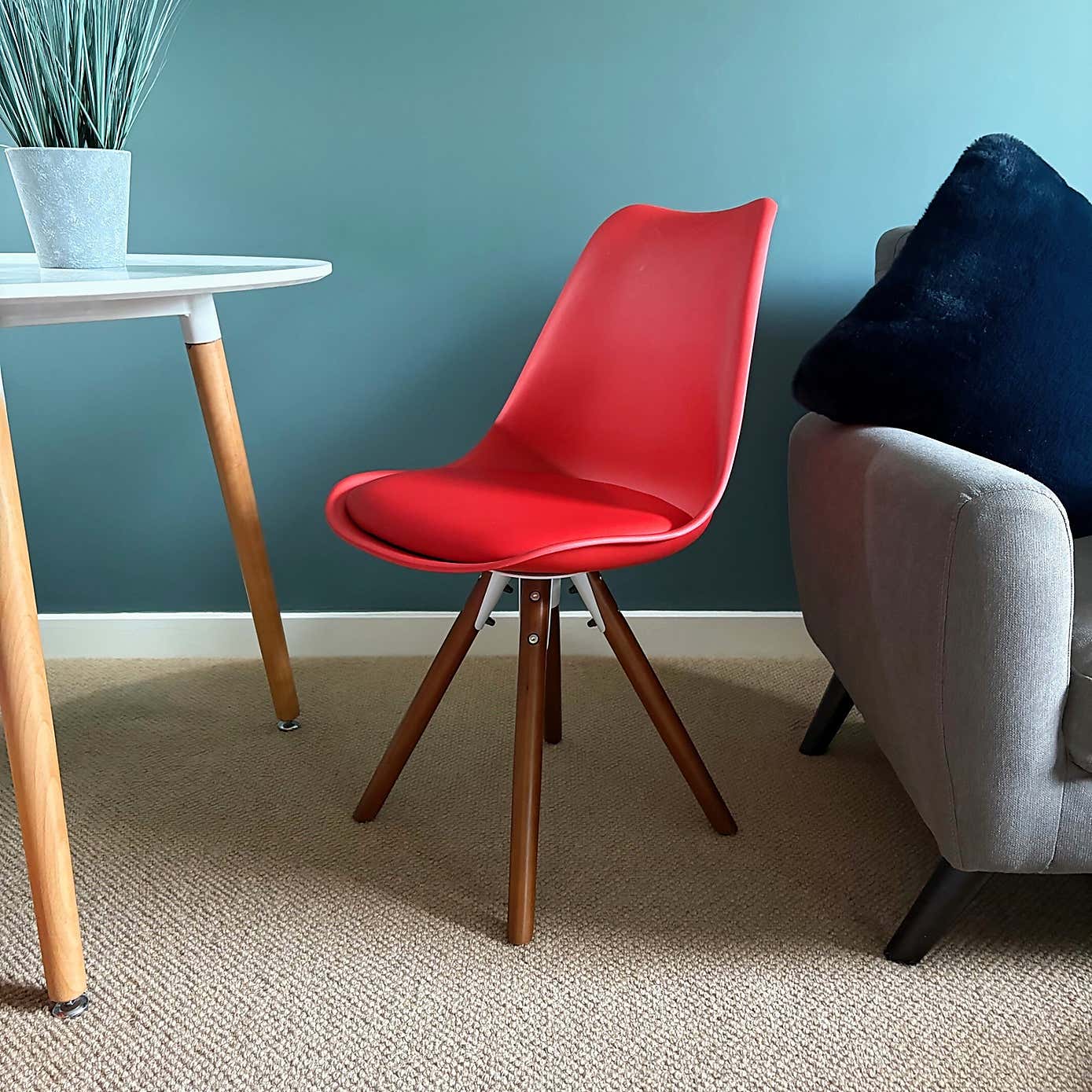 Fusion Living Soho Plastic Dining Chair with Pyramid Legs